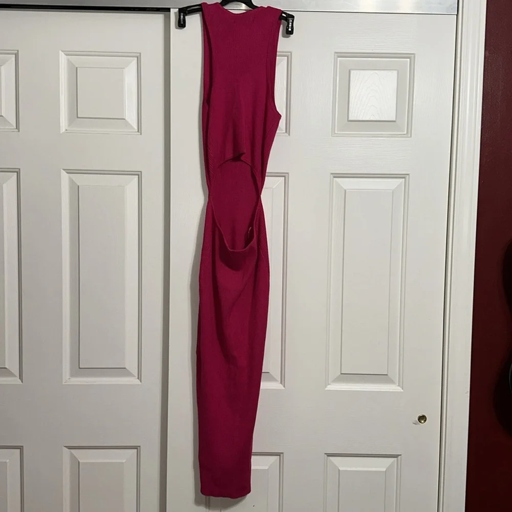 HOUSE OF HARLOW 1960 Pink Ribbed Sleeveless Dress - Picture 3 of 5